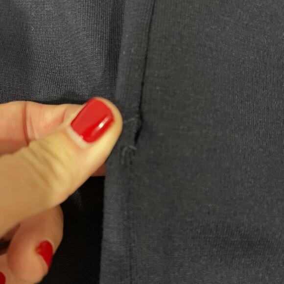 St John Pencil Skirt Womens 8 Navy Blue Knit Back Zip Flaw - Picture 7 of 12